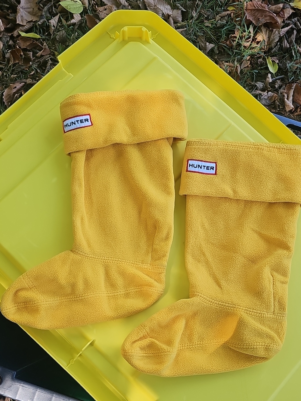 Hunter Kid's Bright Yellow Boot Sock Liners (D)